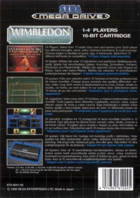 Wimbledon Championship Tennis (USA) (Beta) box cover back